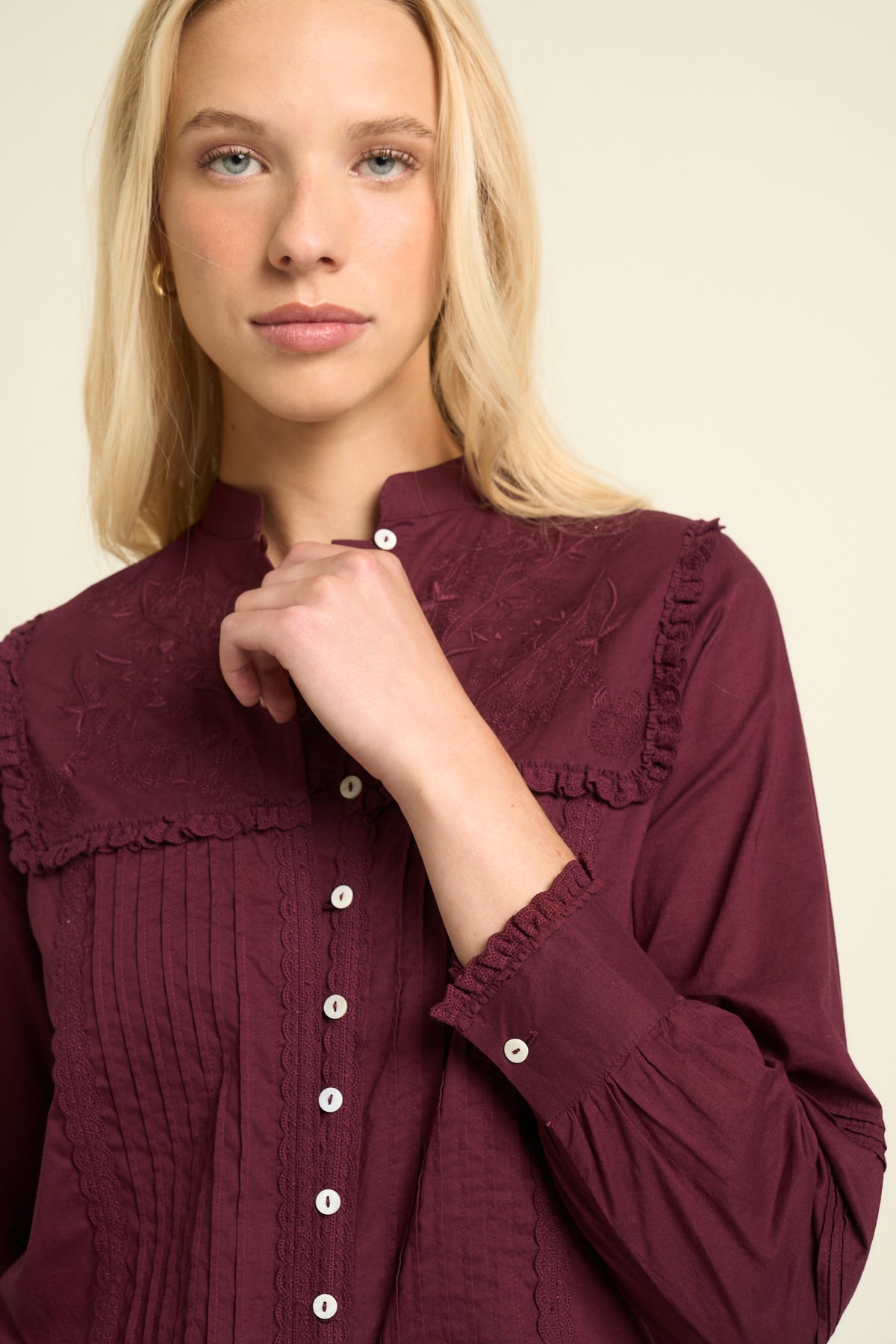 Mila Blouse Burgundy