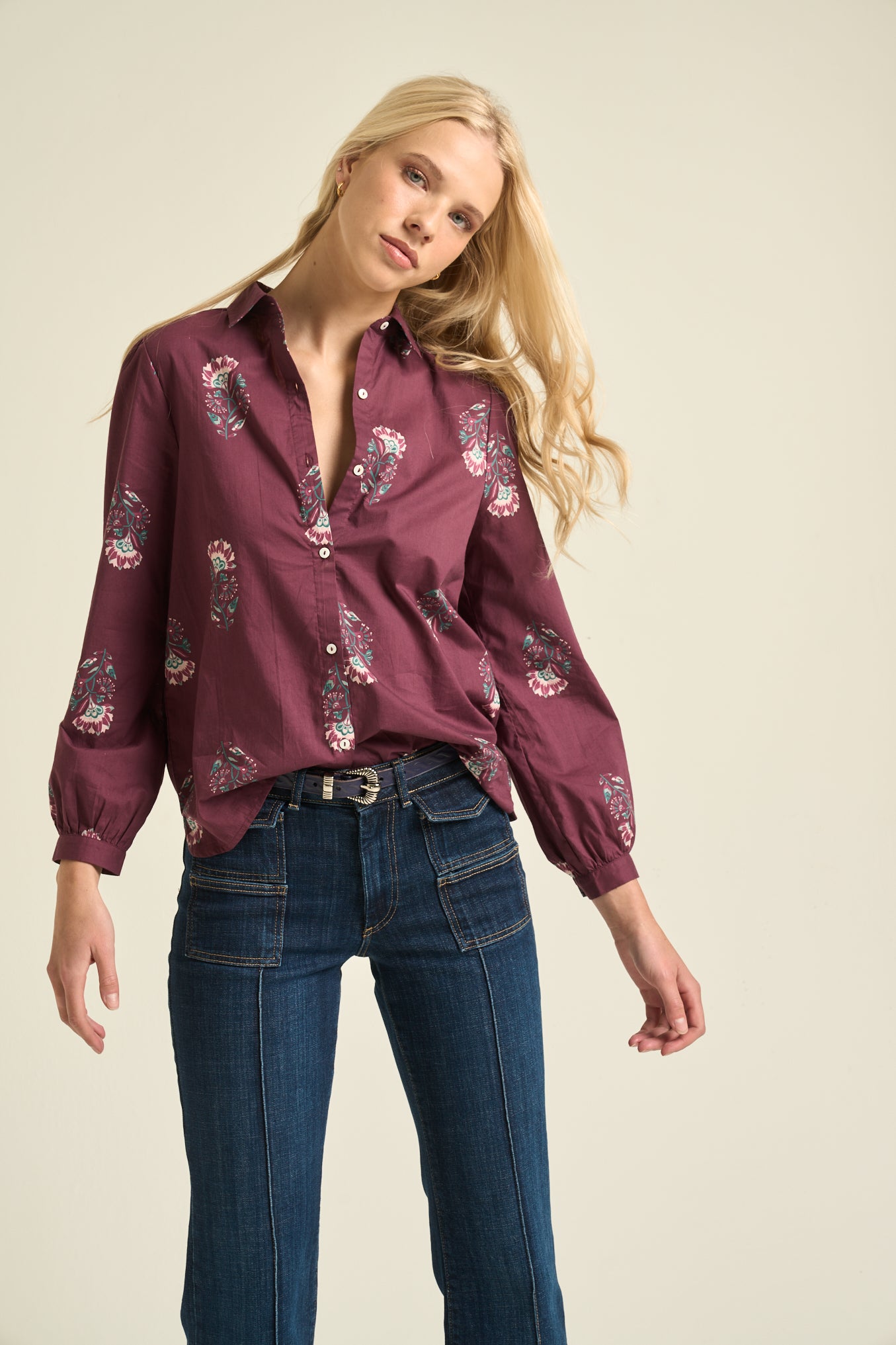 Leonor Blouse Burgundy