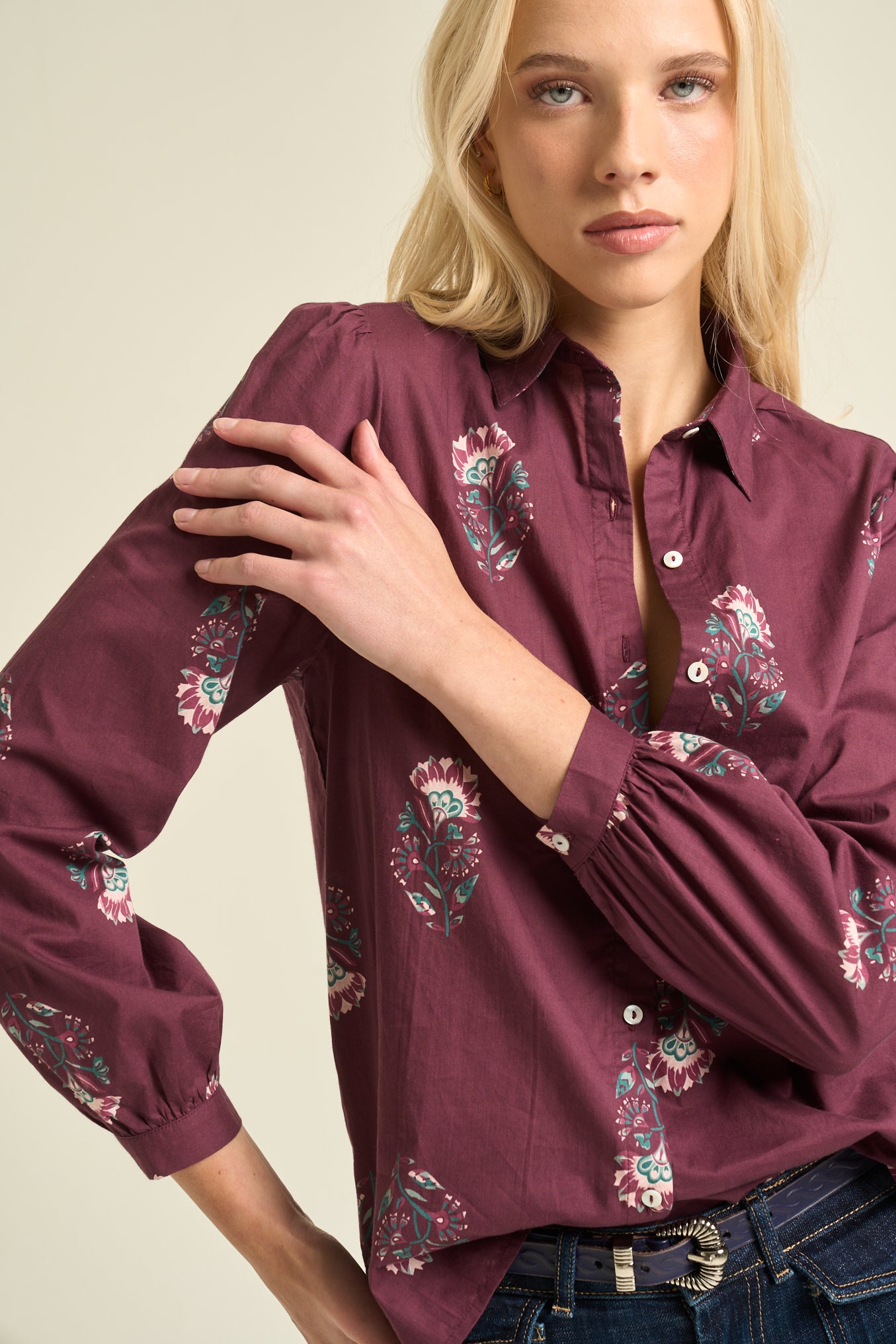 Leonor Blouse Burgundy
