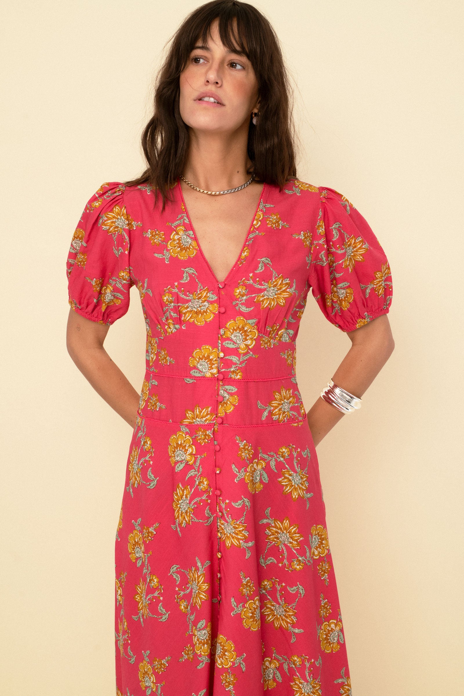 Poppy dress coral