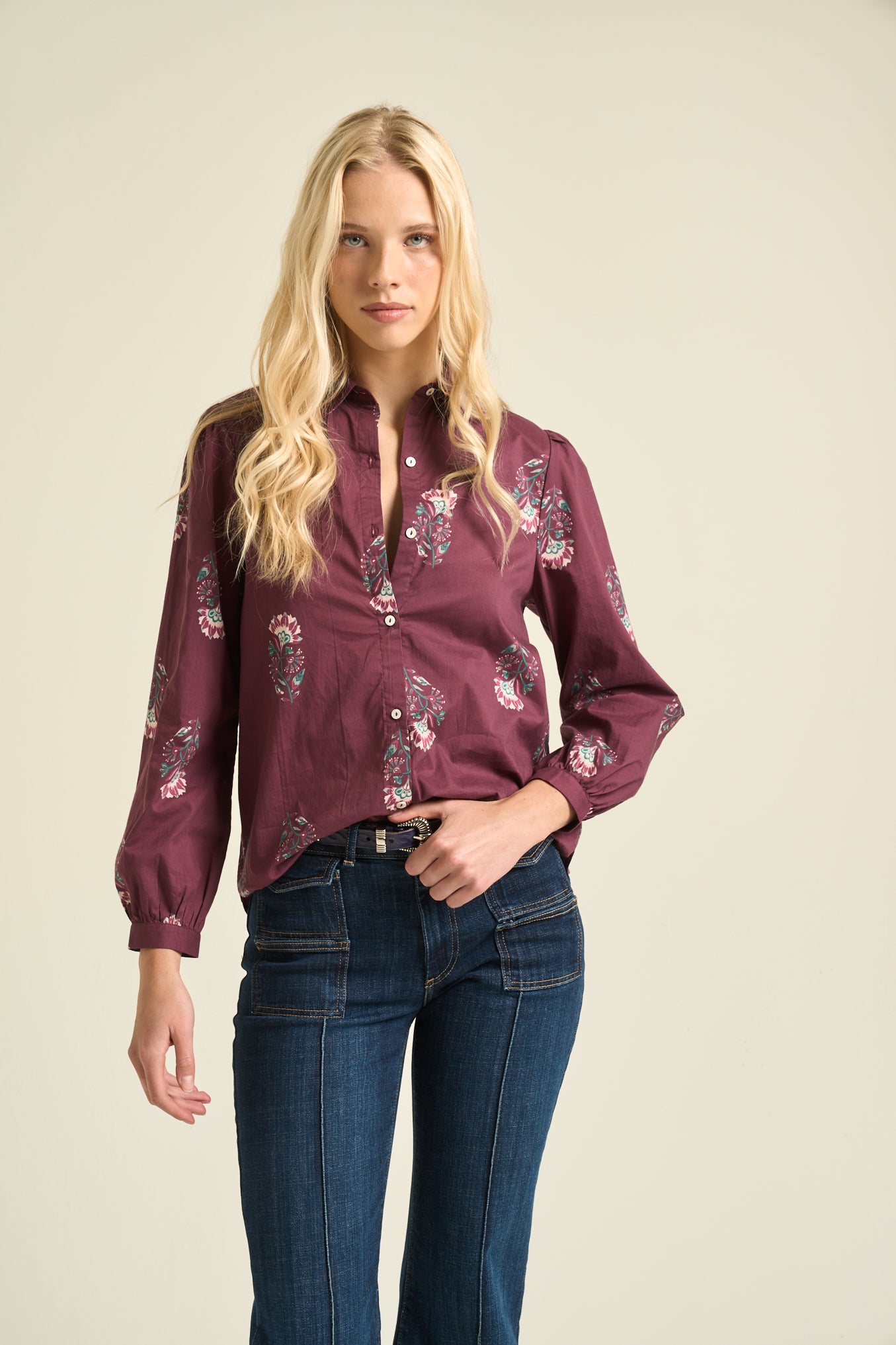 Leonor Blouse Burgundy
