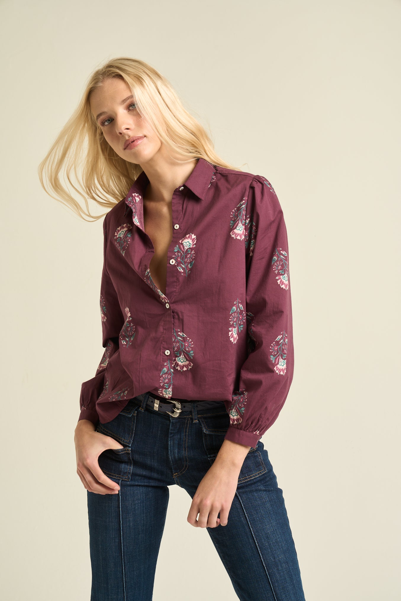Leonor Blouse Burgundy