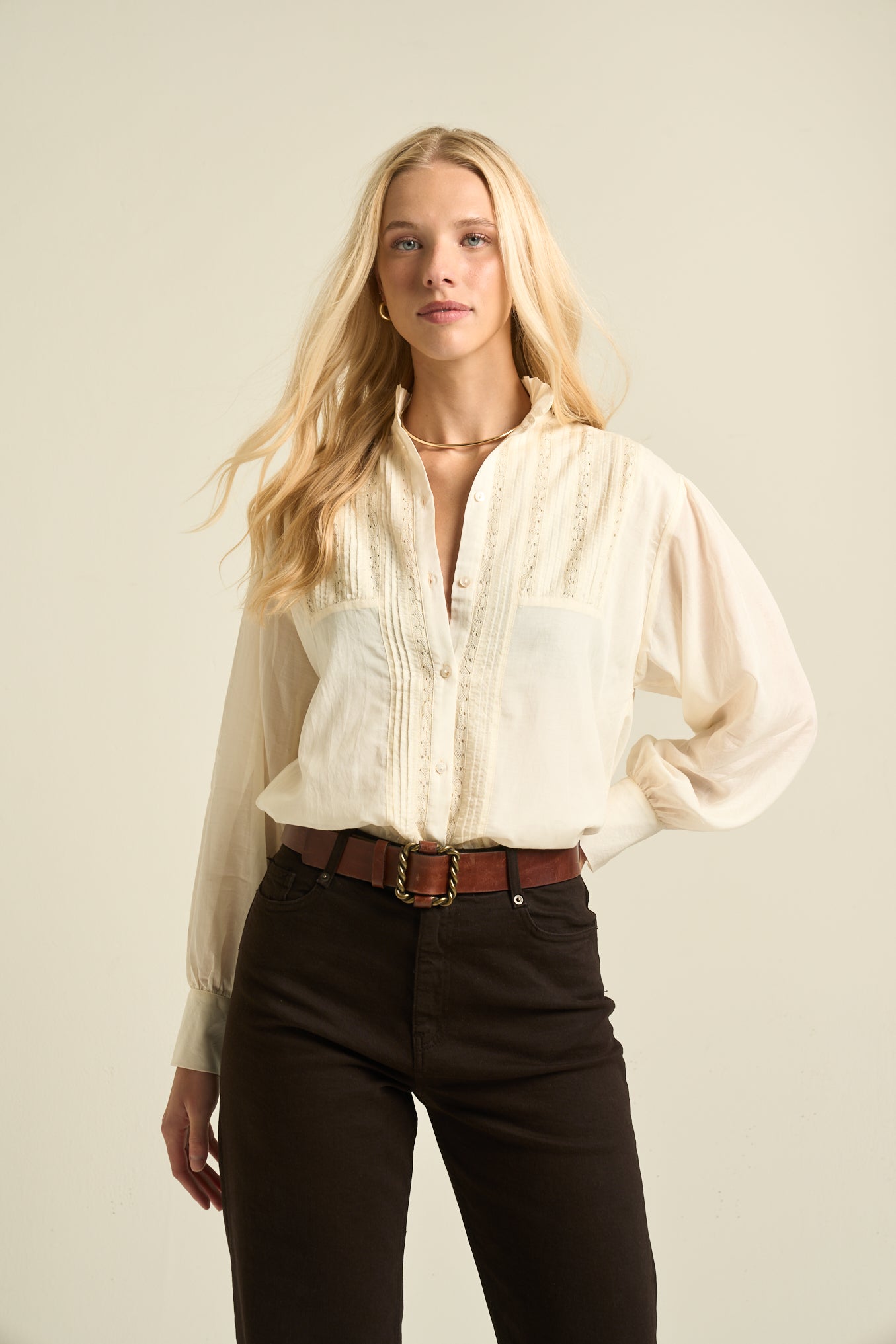 Alexa Blouse  Ecru