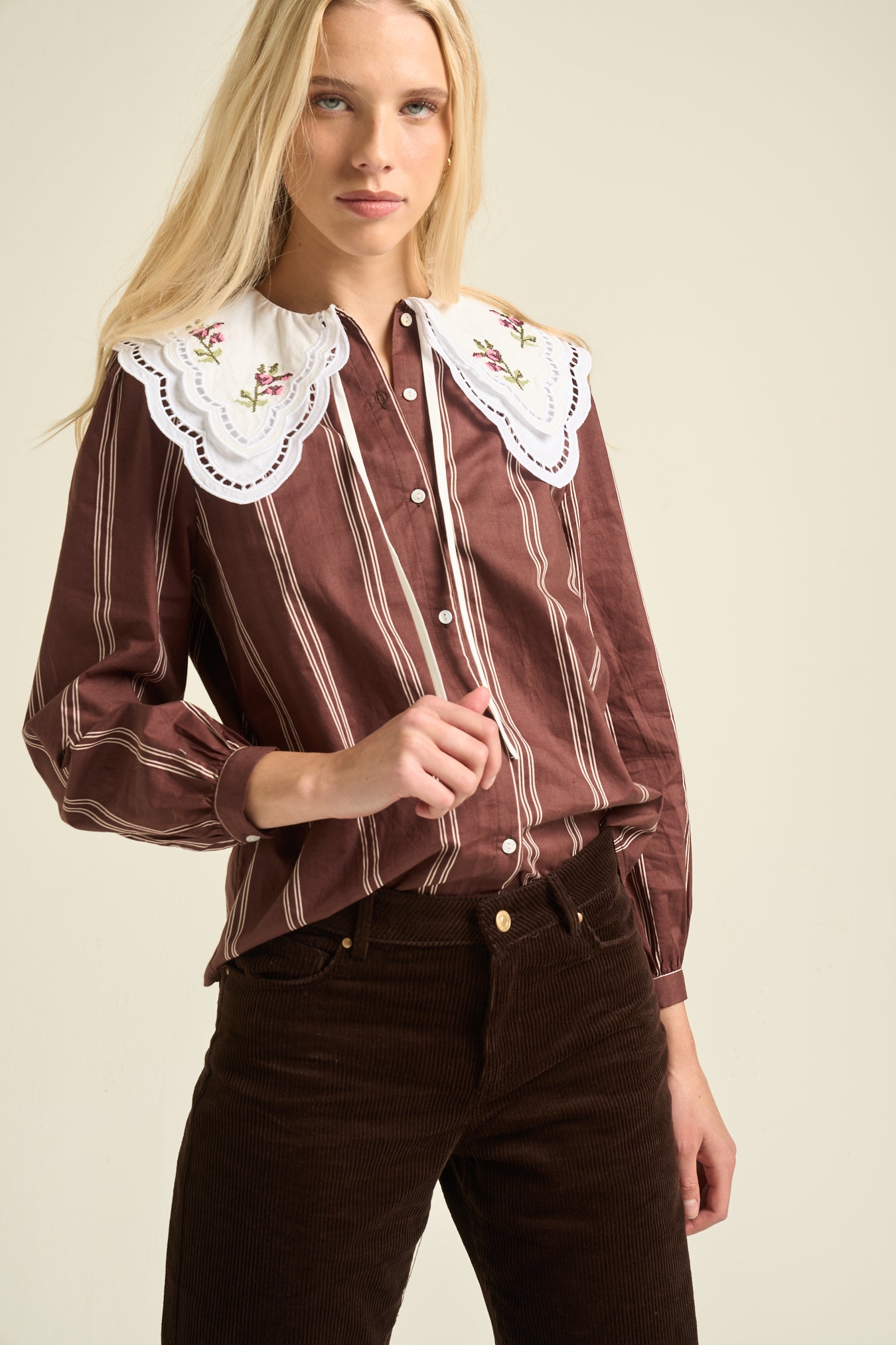 Daphne Blouse  Chocolate