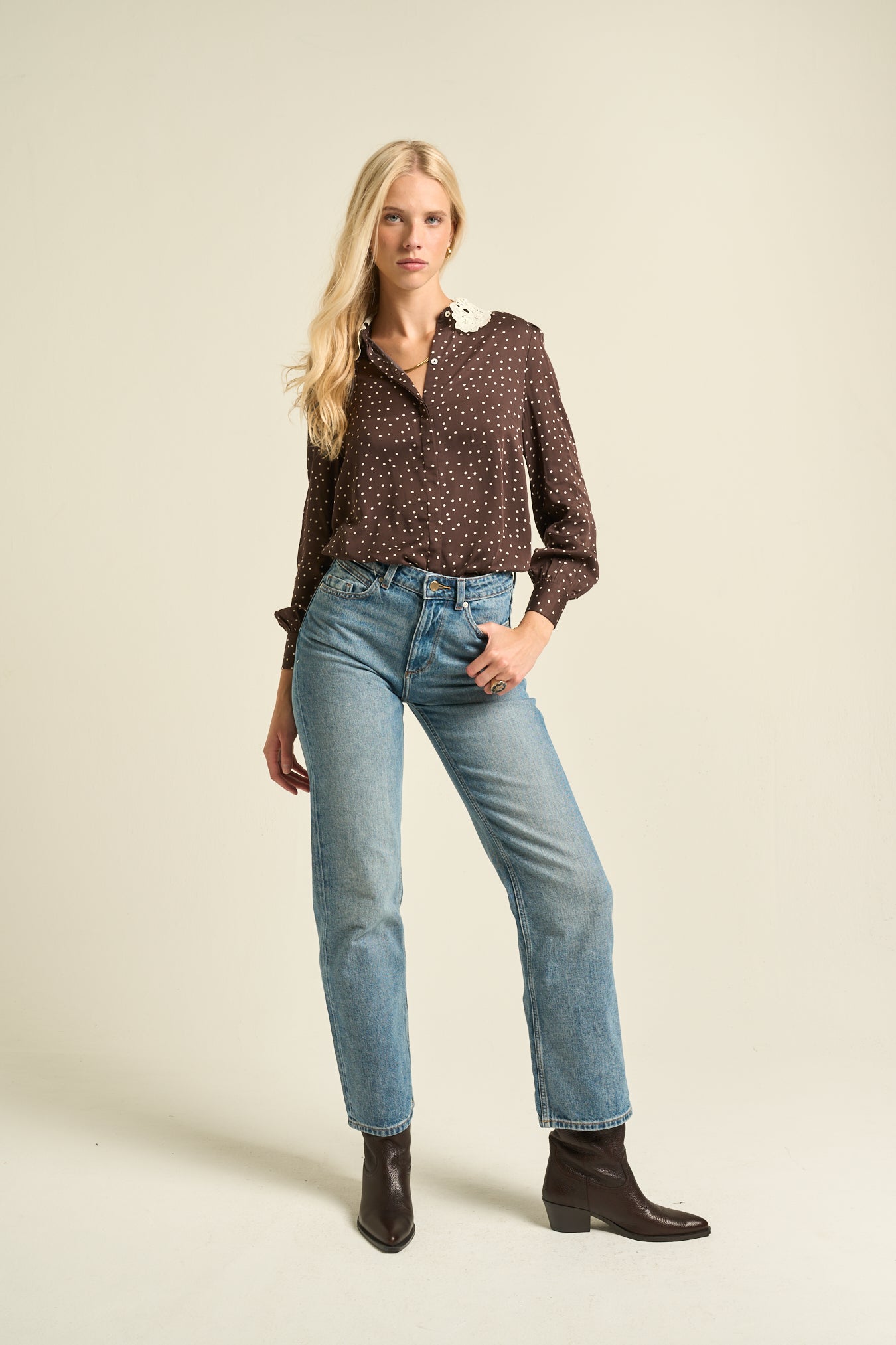 Theresa Blouse  Chocolate