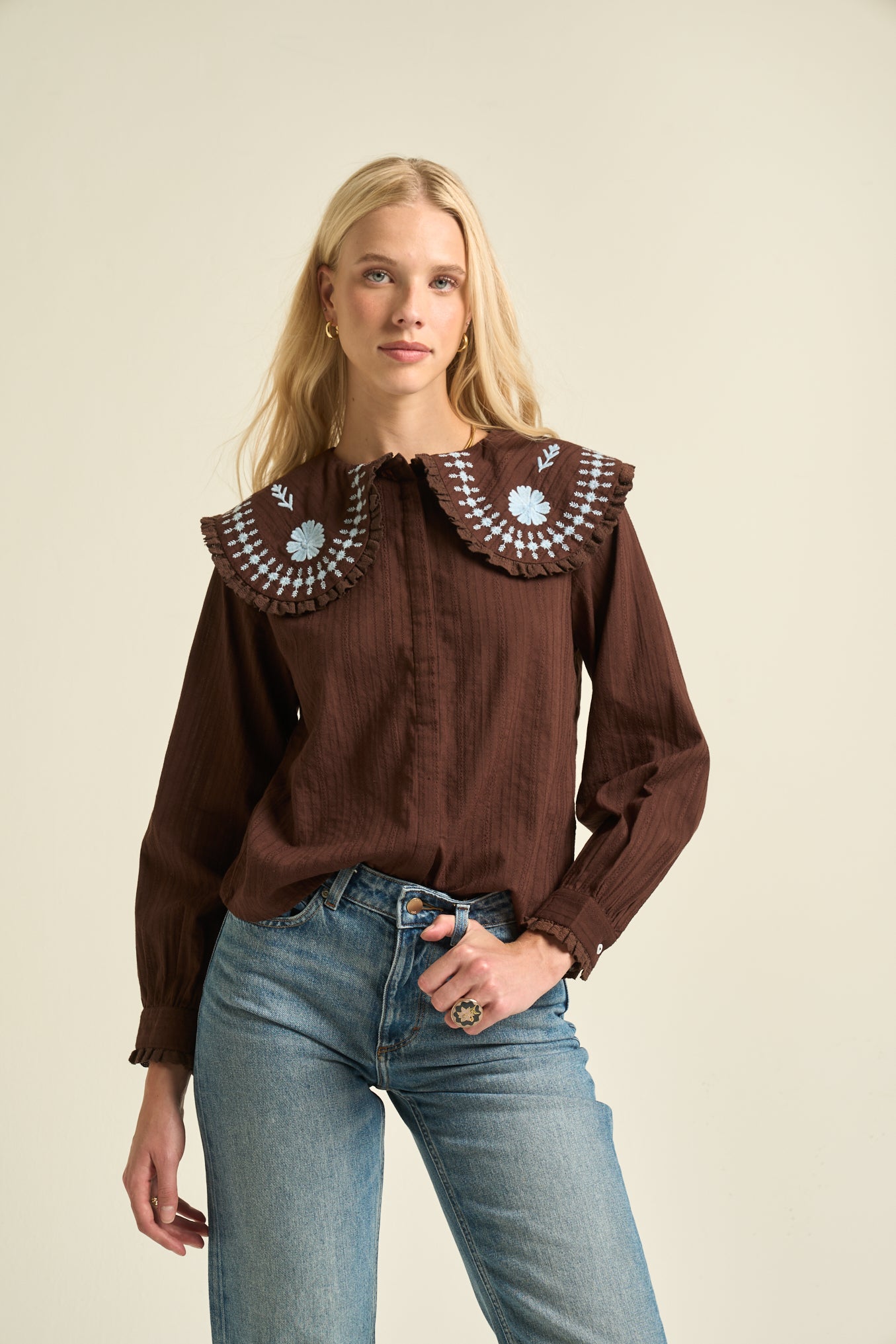 Paloma Blouse  Chocolate