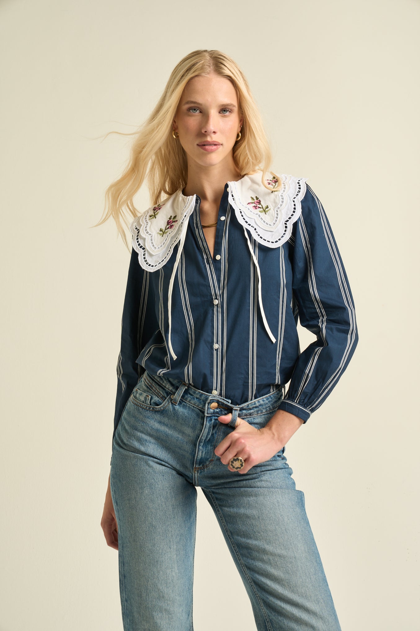 Daphne Blouse  Navy